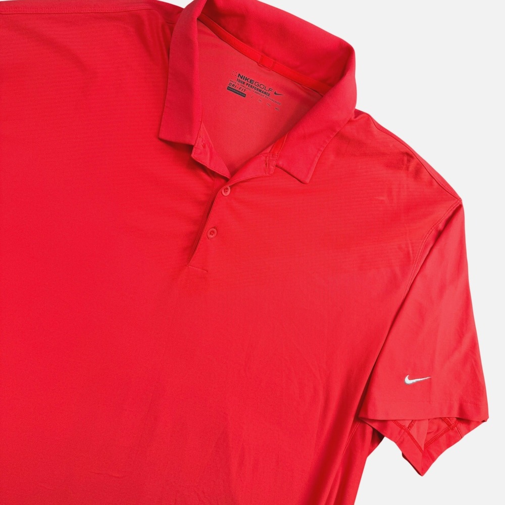 Nike Golf Polo Shirt Men XXL Red Dri-Fit Tour Performance‎ Short Sleeve Active